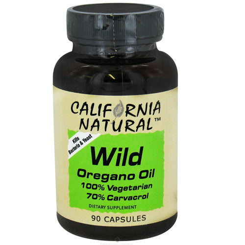 California Natural Wild Oregano Oil 100% Vegetarian Capsules - 90 Ea